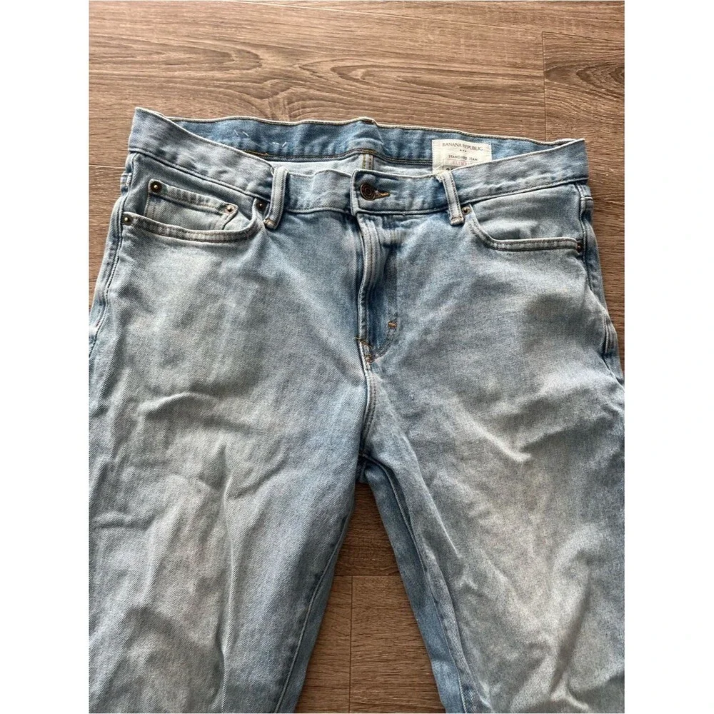 Banana Republic Standard Slim Fit Jeans Mens 34x30 Light Wash Stretch Denim
